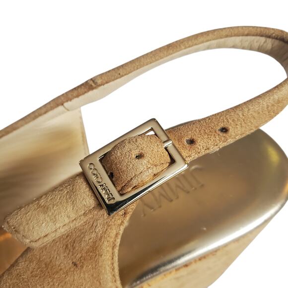 Jimmy Choo Praise Wedge Slingback Suede Platform Sandals - 35 EU - Picture 5 of 11